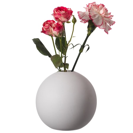 Uniquewise Contemporary White Ceramic Unique Circle Shaped Table Vase Flower Holder QI004370.PL